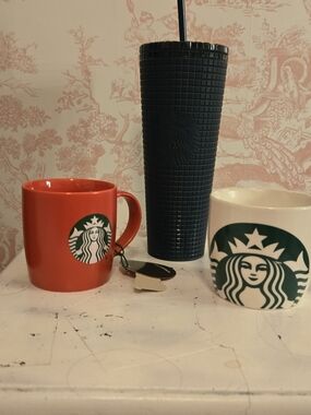 Starbucks Red, White, and Black Drinkware Trio